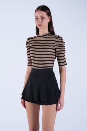 High Neck Hidden Zipper Sleeveless Knitted Blouse Alc-X15104