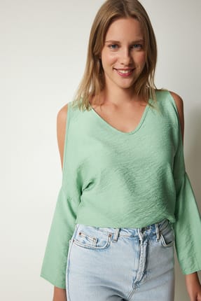 Women's Shoulder-Decollete Flowy Ayrobin Blouse